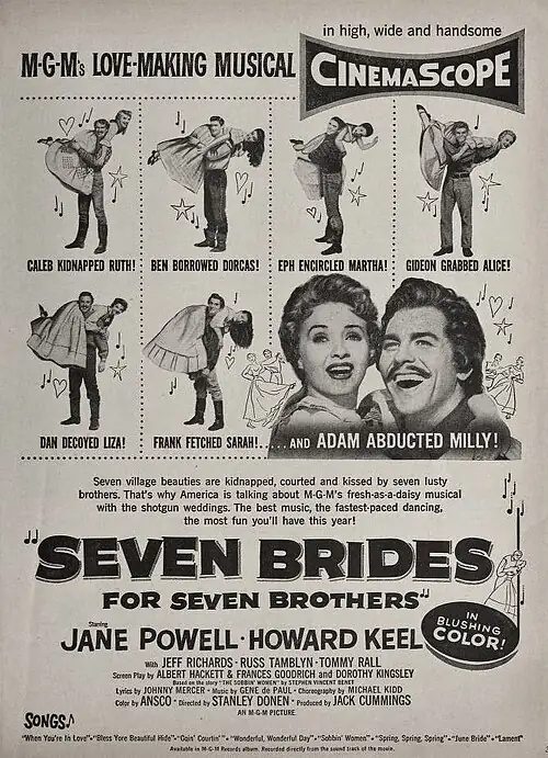 A 1954 advertisement for Seven Brides for Seven Brothers.