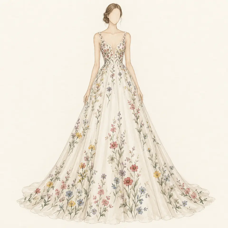 Prints and embroidery (illustration)