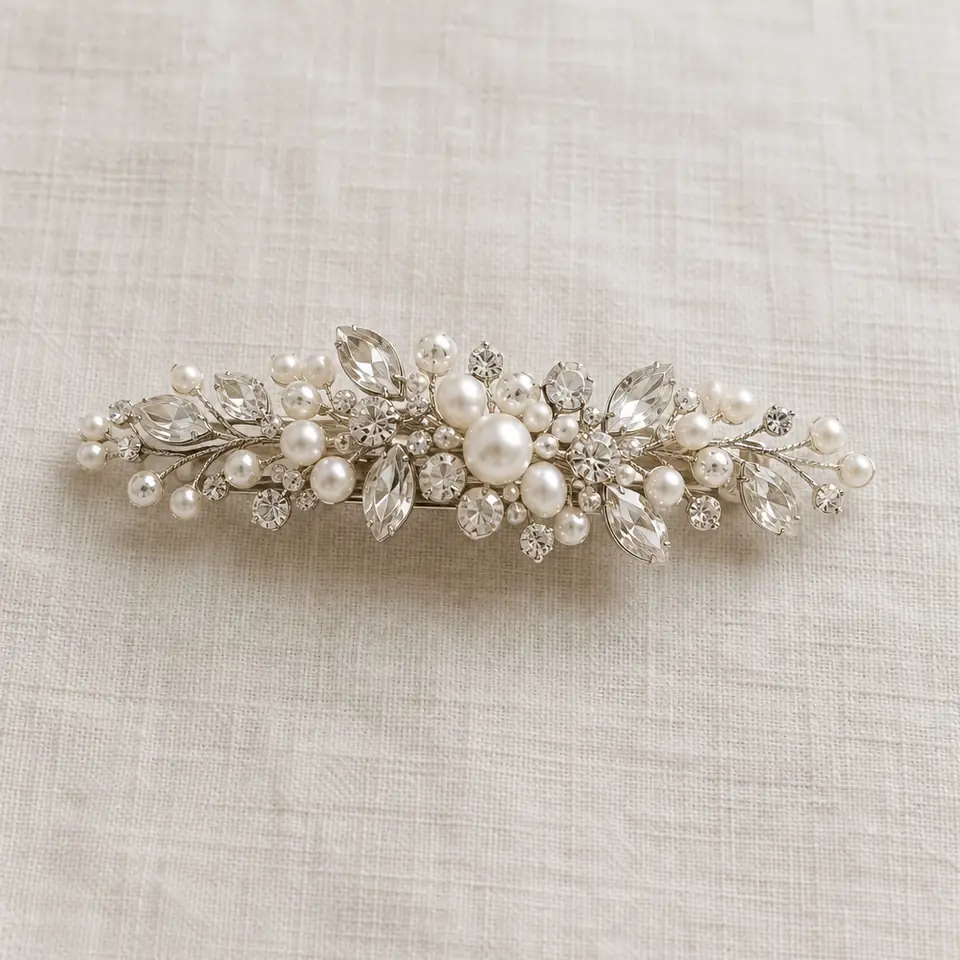 Barrette or clip: bridal headpiece (illustration)