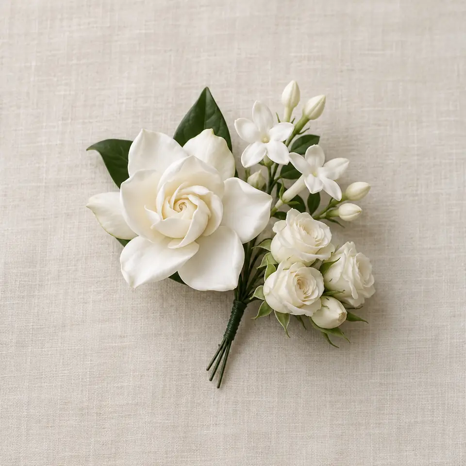 Fresh flowers: bridal headpiece (illustration)