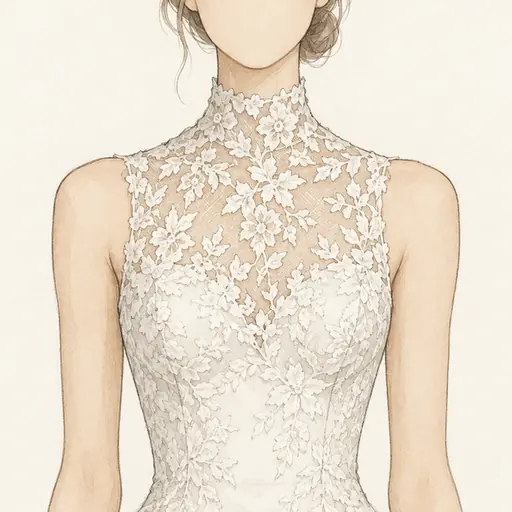 High neck: neckline (illustration)