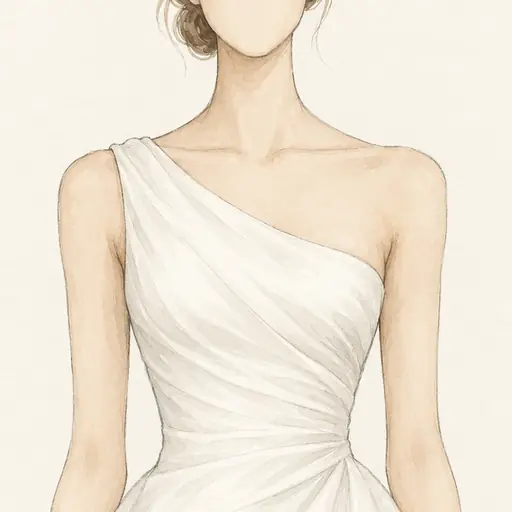 One-shoulder (asymmetric): neckline (illustration)