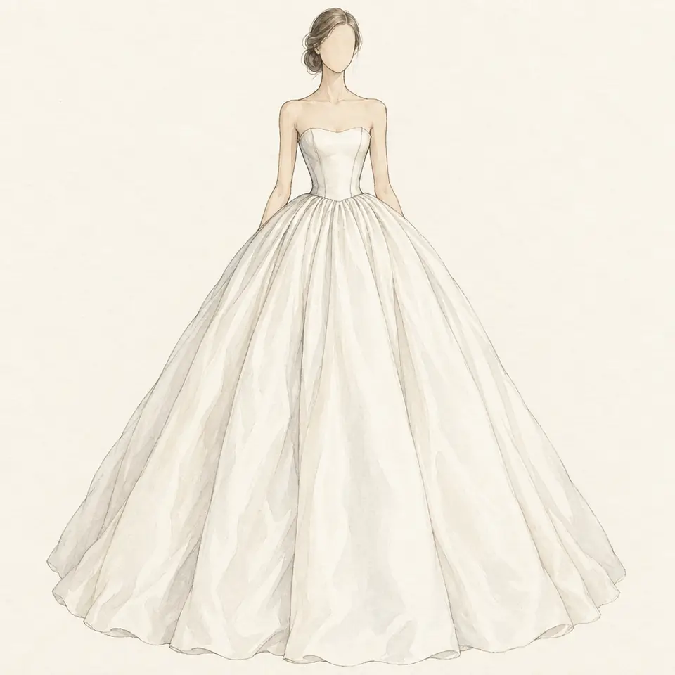Ball gown: silhouette (illustration)
