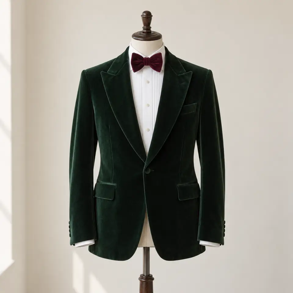Green, burgundy, a bold check (illustration)