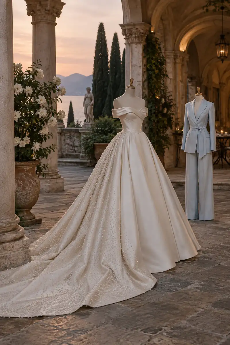 Illustration of the style of the wedding of Prince Albert II and Charlene Wittstock
