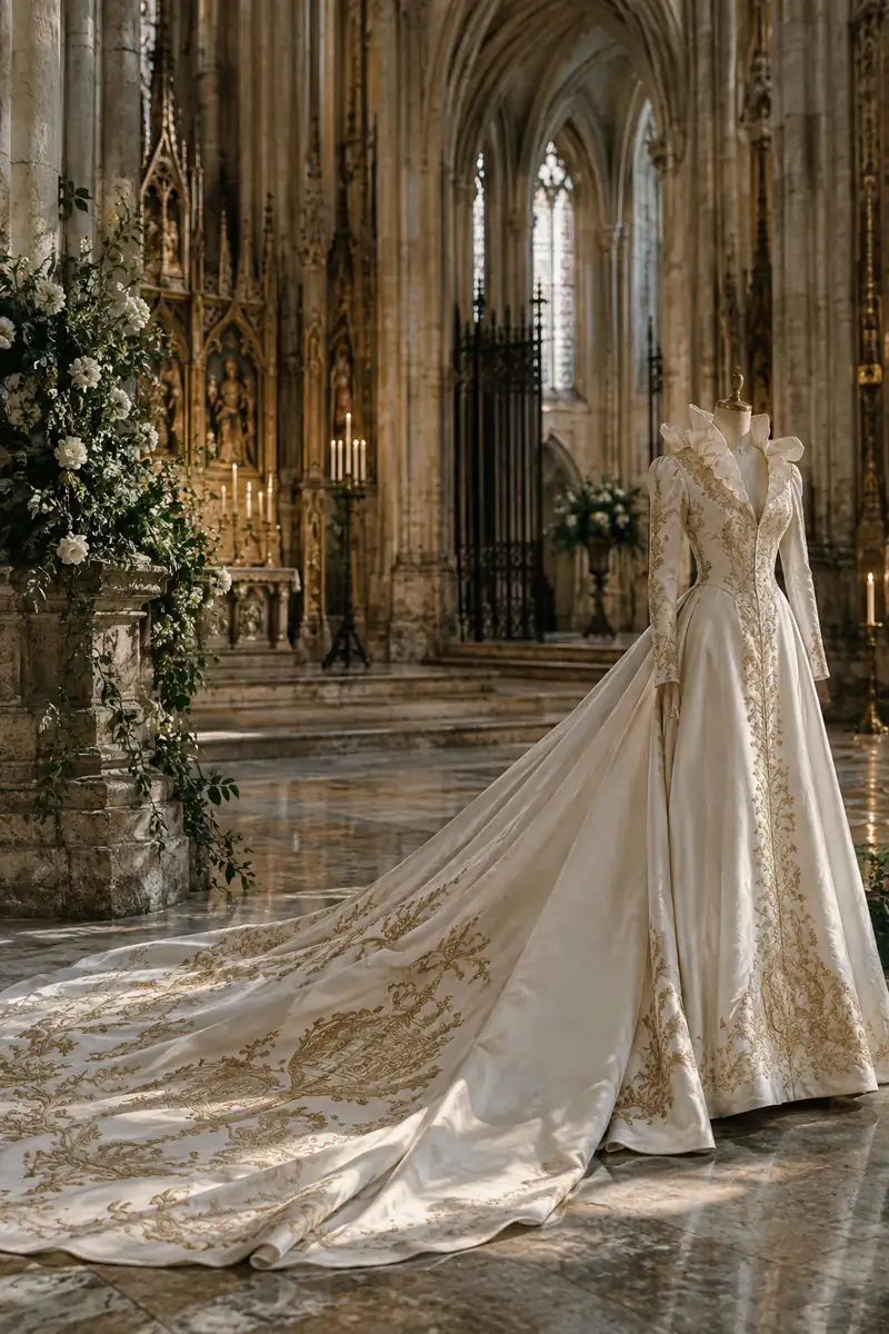 Illustration of the style of the wedding of Queen Letizia and King Felipe of Spain